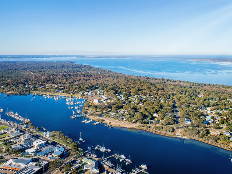Birdseye view of Raymond Island